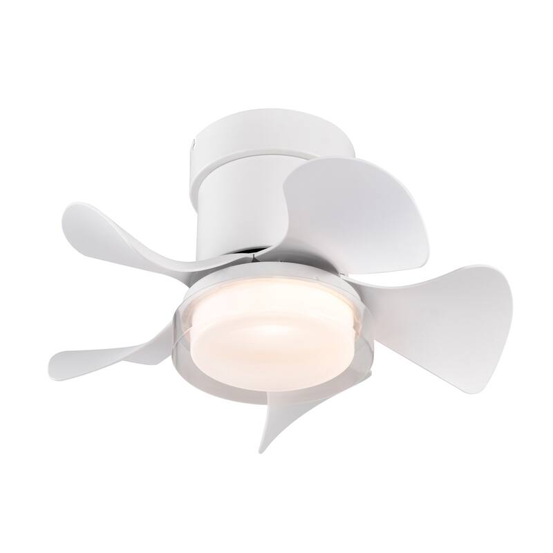 Flush Mount Ceiling Fan with 3 Color Temperatures Light & 6-Speed Remote Control DC Motor, Timer Function