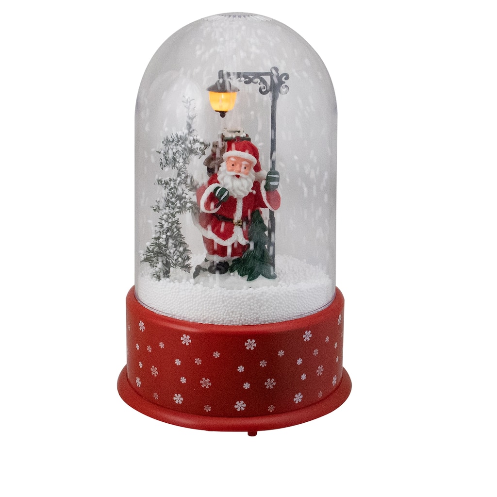 11.75" Lighted Santa with Street Light Snowing Christmas Globe