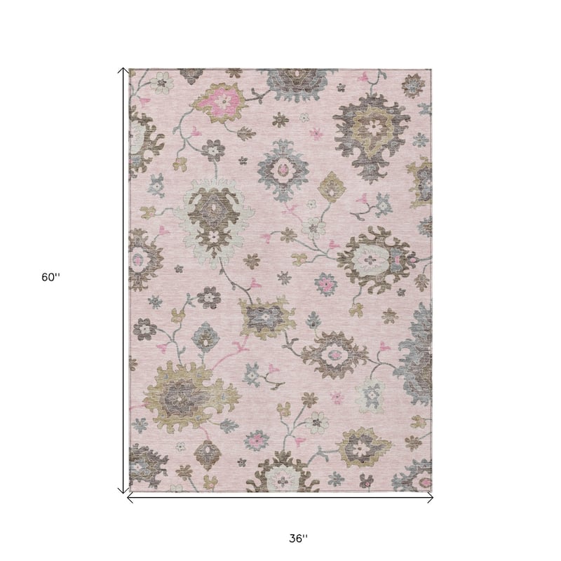 HomeRoots Floral Traditional Rectangle Outdoor Rug