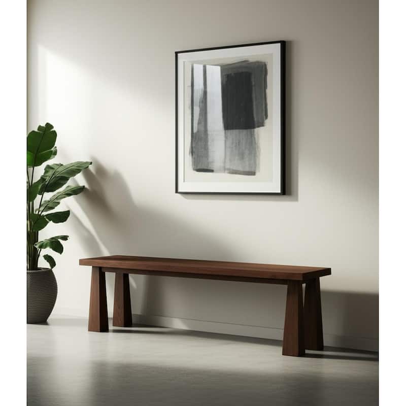 HomeRoots 60" Dark Brown Solid Wood Bench - 60 in. x 18 in. x 16 in. - 60 in. x 18 in.  x 16 in. - Dark Brown