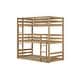 preview thumbnail 16 of 18, Rubber Wood Detachable Triple Twin Bunk Bed with Two Built-in Ladders,Guardrails,Kids and Baby