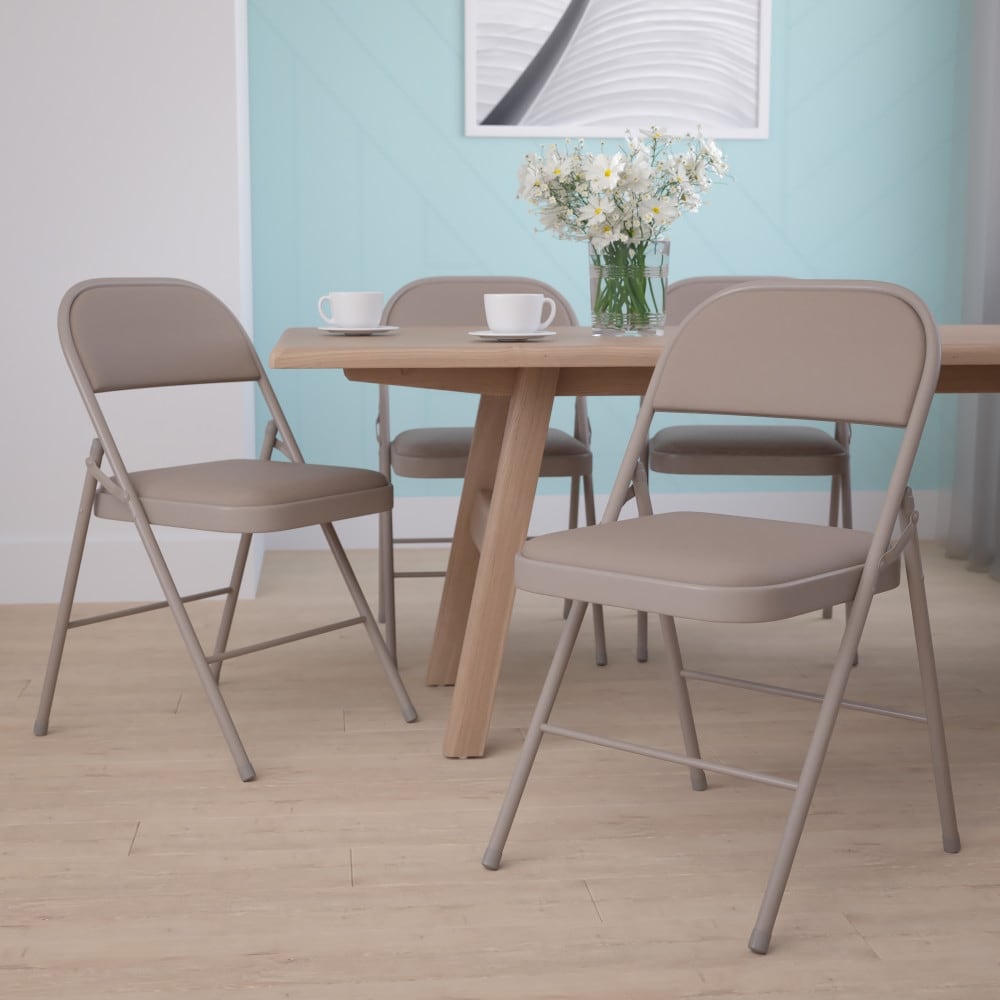 4 Pack Double Braced Vinyl Folding Chair