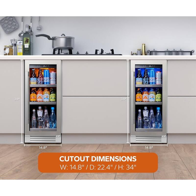 TWO Beverage Refrigerator 160 Can Beverage Cooler Center (Set of 2x15inch) - 30 inch