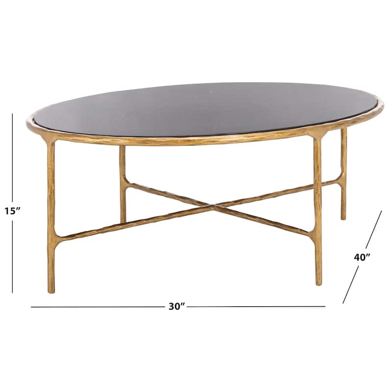 SAFAVIEH Couture Kathleen Oval Metal Coffee Table - 40 In W x 30 In D x 15 In H - 40"W x 30"D x 15"H