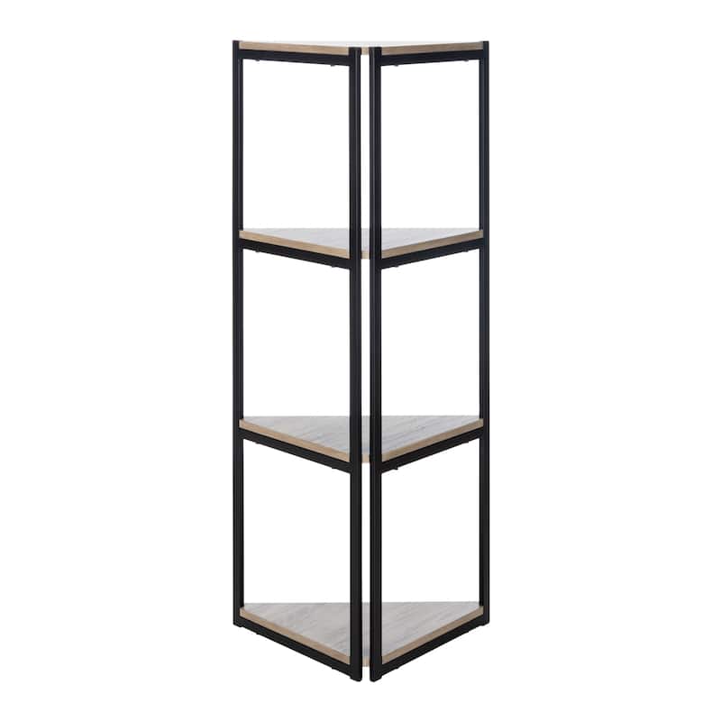 SAFAVIEH Veola 4-Tier Corner Bookshelf - 16.5" x 16.5" x 55" - 24Wx11Dx55H