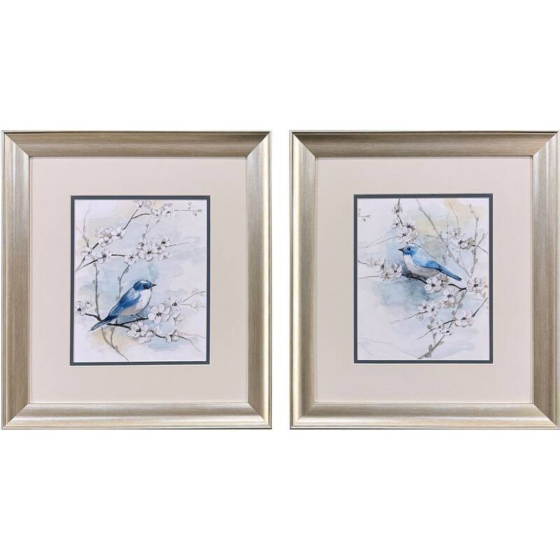 Paragon Blossoms & Bluebird Framed Art - Set of 2