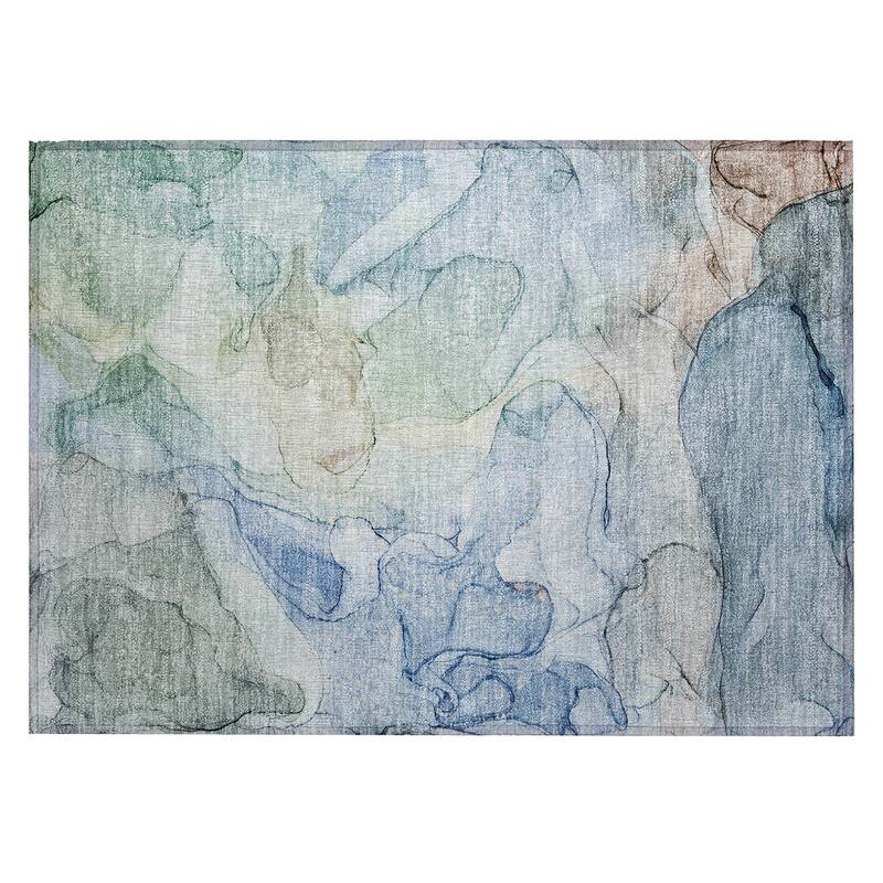 Dava Contemporary Abstract Weather Resistant Versatile Elegance Outdoor Rug