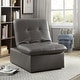 preview thumbnail 3 of 11, Kathleen Contemporary Faux Leather Tufted Adjustable Accent Chair by Porch & Den