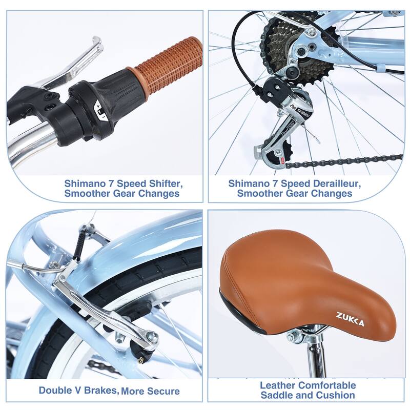 Ladies' Bicycle - Steel Frame, 7 Speeds, Multiple Colors - 24