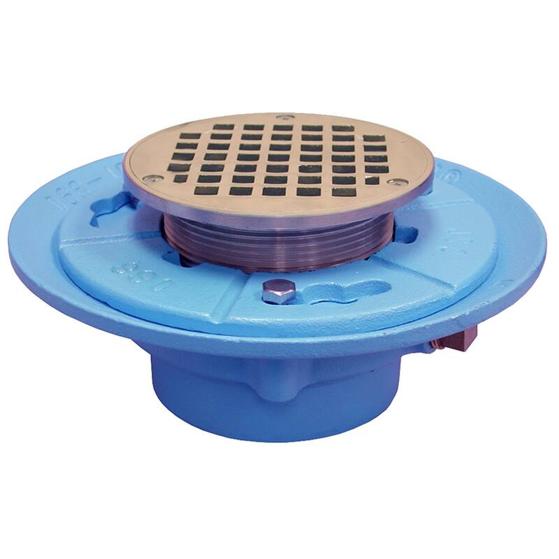 Jones Stephens D65560 2 No-Hub Flare Drain With 7 Base and 5 Nickel - Blue - Blue