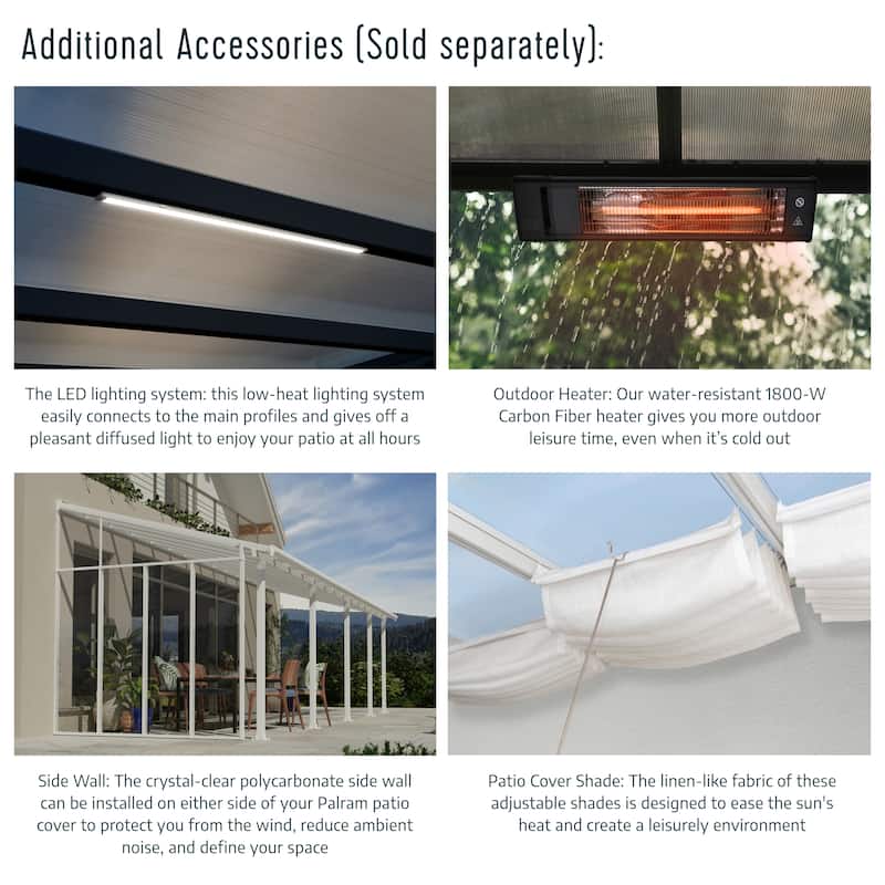 Olympia 10 ft. White/White Aluminum Patio Cover -