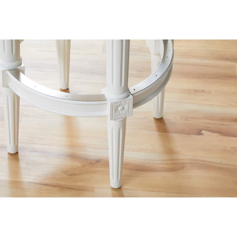 Copper Grove Rijssen Swivel Bar-Height Stool with High Seat Back