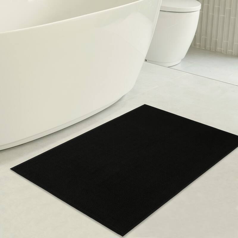 American Soft Linen 100% Cotton Bath Mat Rugs, 17x24 inches Slip Resistant Bottom Base Bath Mats for Bathroom