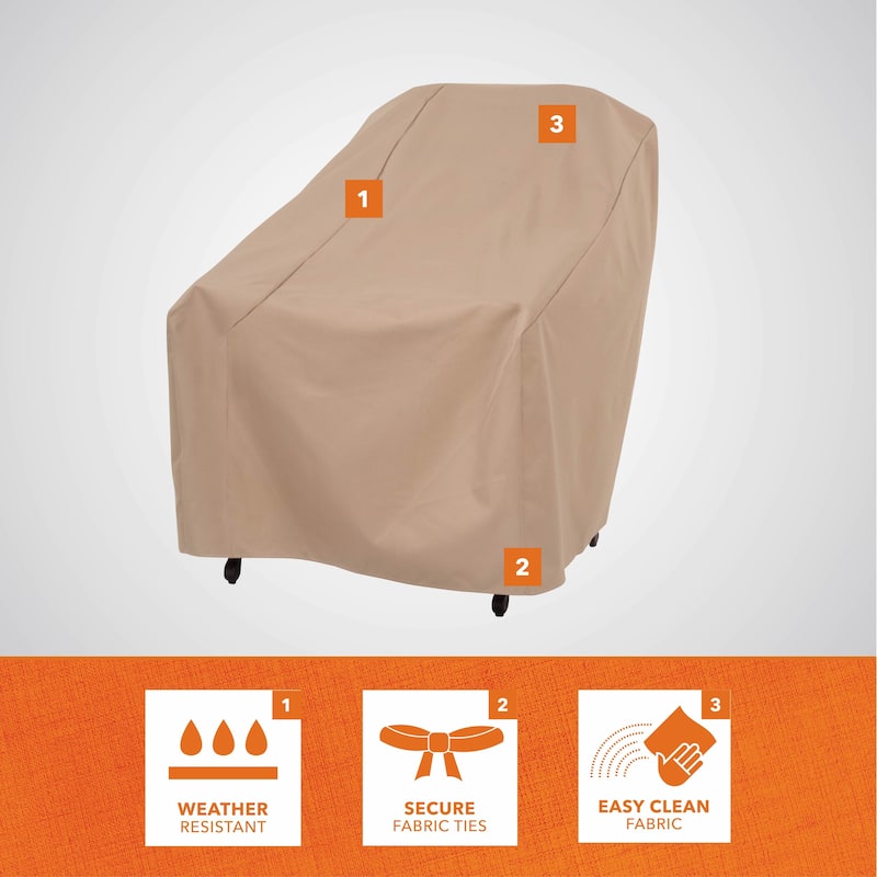 Modern Leisure® Basics Patio Chair Cover, 33"L x 34"W x 31"H, Khaki