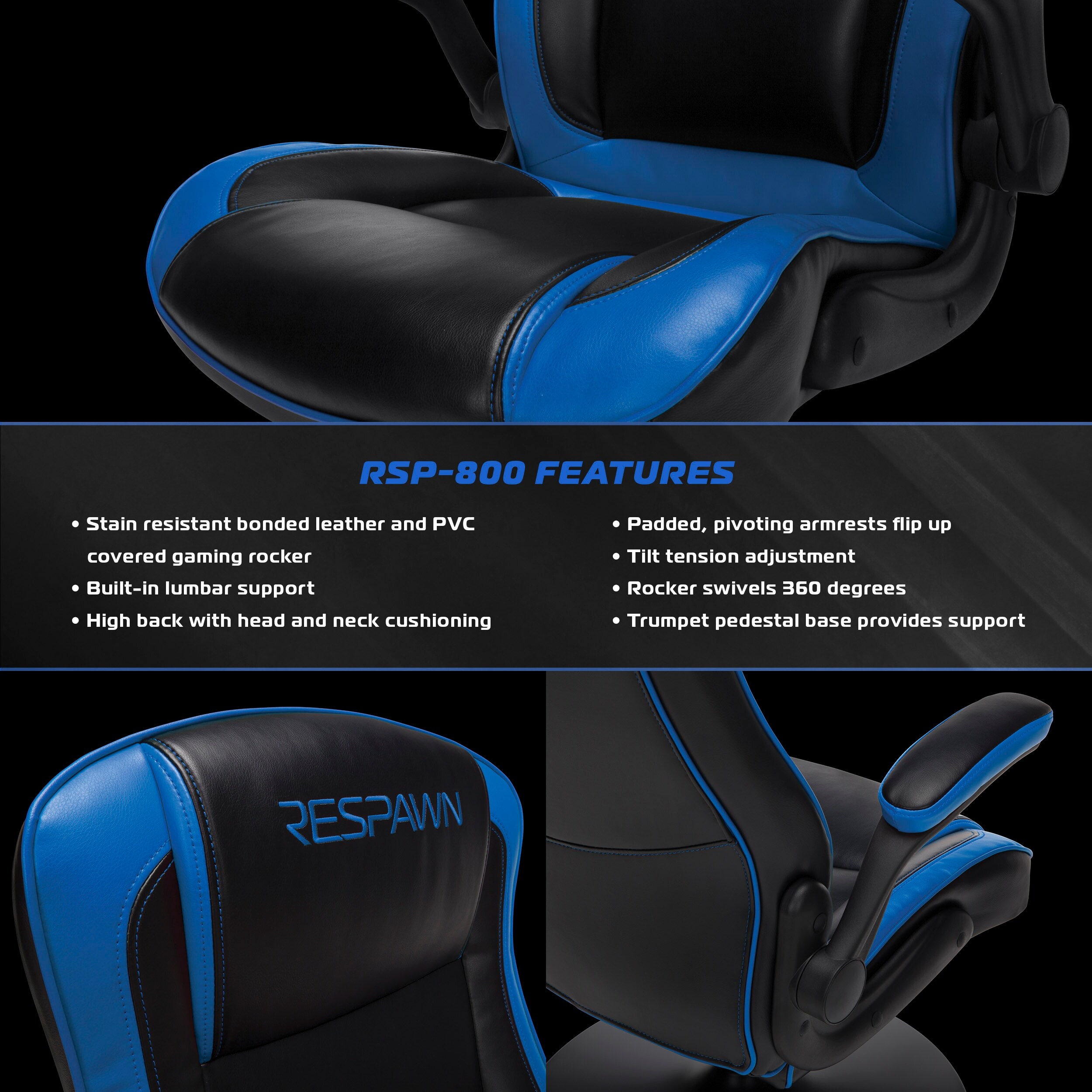 Respawn 800 Racing style Gaming Rocker Chair Bed Bath Beyond 28285529