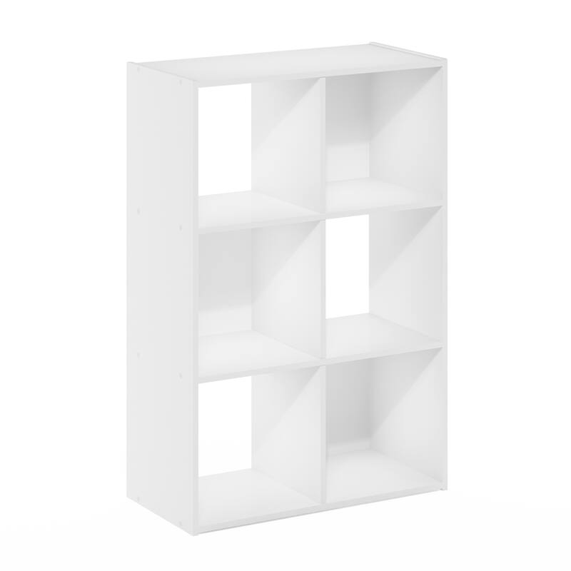 Furinno Pelli Cubic Storage Cabinet, 3x2, White - White