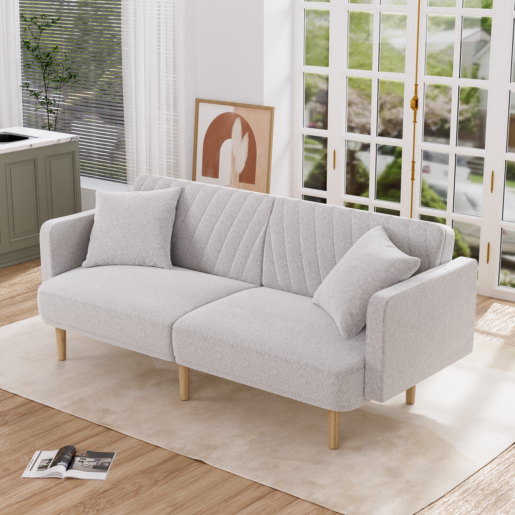 Tufted convertible sofa on sale