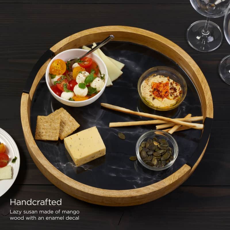 Mikasa Gourmet Basics Black Marble Lazy Susan