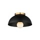 preview thumbnail 1 of 2, Maxim 10020 Thelonious 12" Wide Flush Mount Ceiling Fixture Black / Natural Aged Brass
