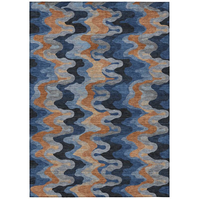 Machine Washable Indoor/ Outdoor Modern Mason Chantille Rug