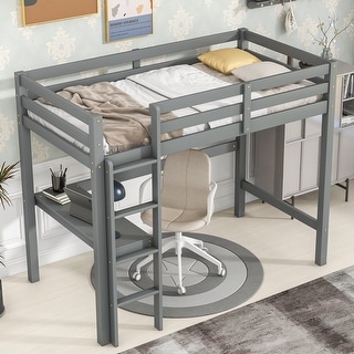 Multifunctional Design Twin Size Loft bed with Built-in Desk