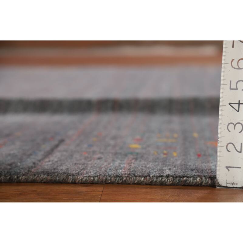Hand Knotted Oriental 100% Wool Carpet Tribal Tribal Greys & Charcoal Gabbeh Area Rug - 8' 1'' X 8' 2''