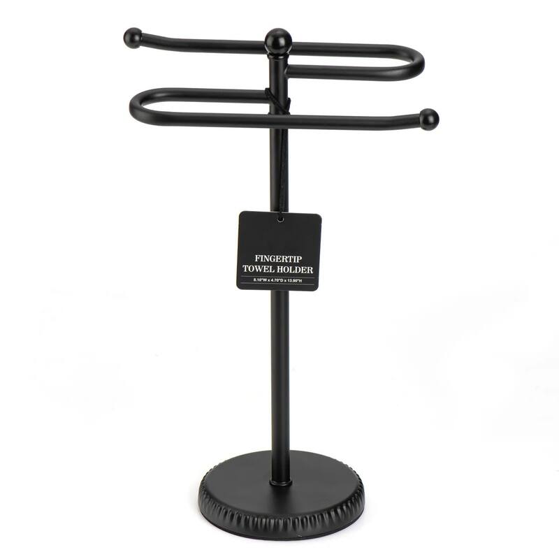 Matte Black Stainless Steel S-Design Fingertip Towel Holder With Heavy Base