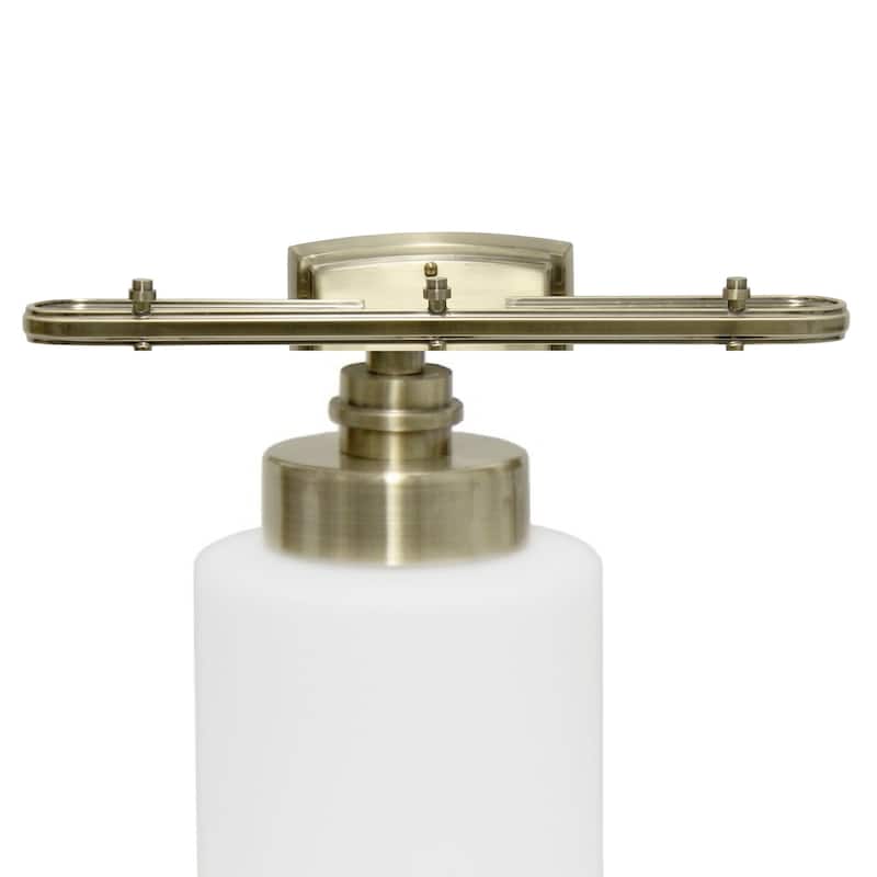 Wall Mounted Three Light Vanity Fixture with Opaque Glass Shade - 20.75" - Bronze and White