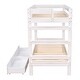 preview thumbnail 18 of 16, Twin over Twin Solid Wooden Frame Bunk Bed with 2 Drawers and Full-length Guardrail, Can Separated into Two Twin-size Beds