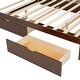 preview thumbnail 30 of 28, Wood Queen Size Platform Bed with Drawers, Trundle and Rattan Storage Headboard