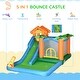 preview thumbnail 3 of 5, Outsunny Tropical Inflatable Water Slide Summer Theme Jumping Castle - 216.5"Lx112.25"Wx102.25"H