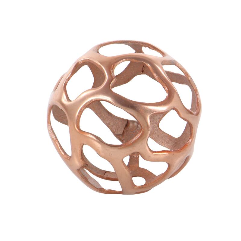 Contemporary Aluminum Metal Geometric Sculpture (Set of 3) - Silver, Copper, Brass