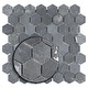 preview thumbnail 3 of 10, Merola Tile Crag Hexagon Black 11.13" x 11.13" Slate Mosaic Tile