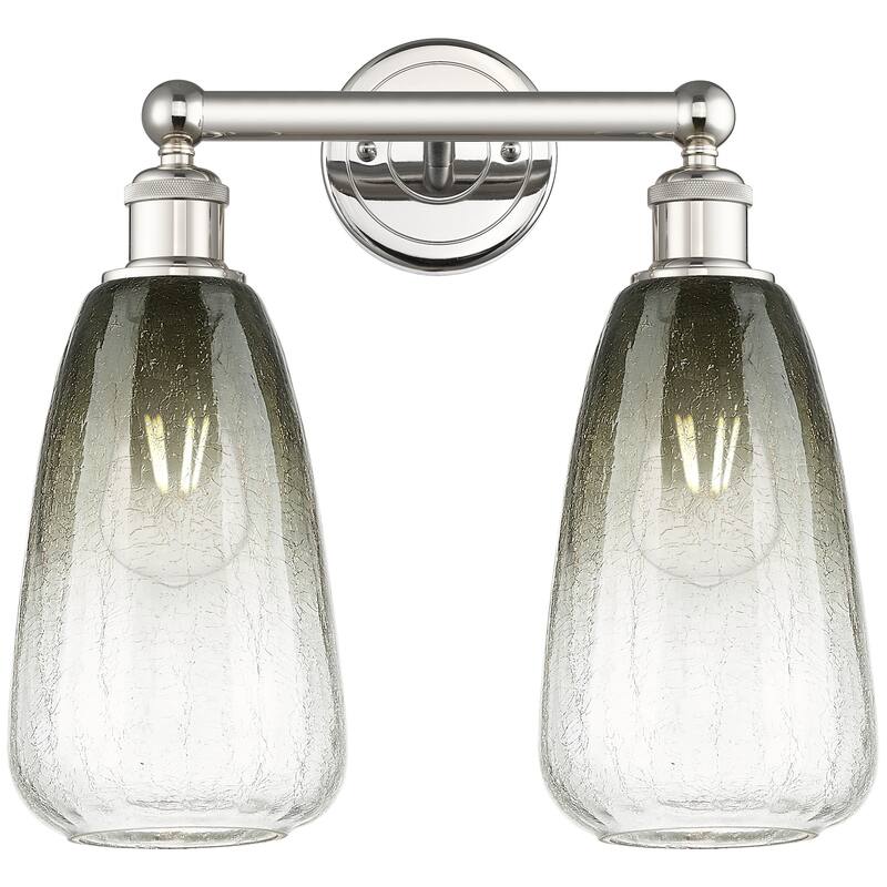 Innovations Lighting 616-2W-16-15 Brookhaven Almond Vanity Brookhaven - Polished Nickel / Slate