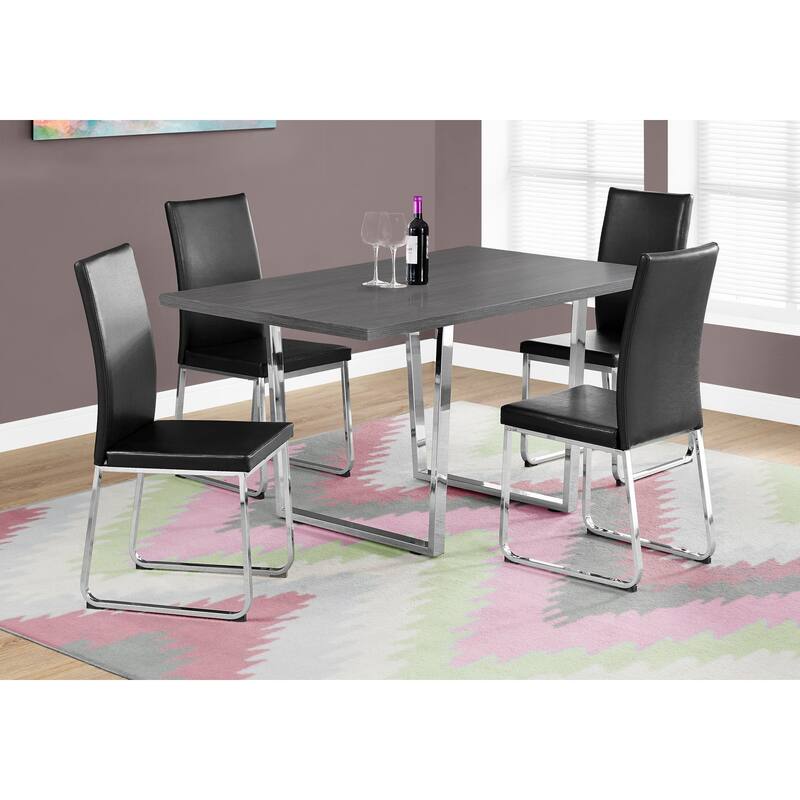 Dining Table, Rectangular, Kitchen, Dining Room, Chrome Metal