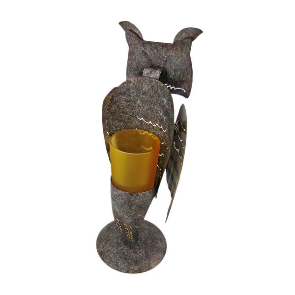 Shop Hand Painted Metal Owl Votive Candle Holder 11 X 5 X 3 75