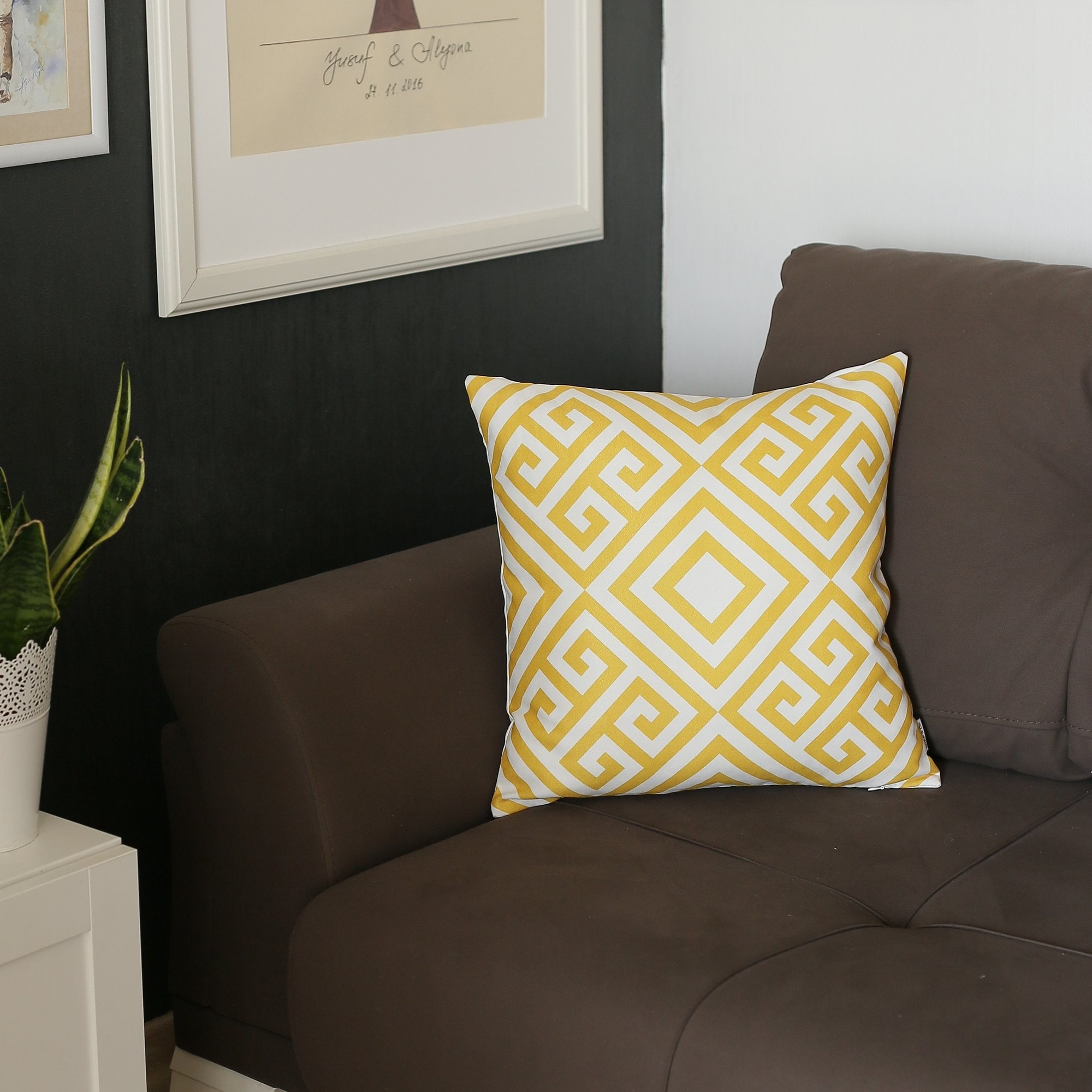 Yellow geometric 2025 pillow