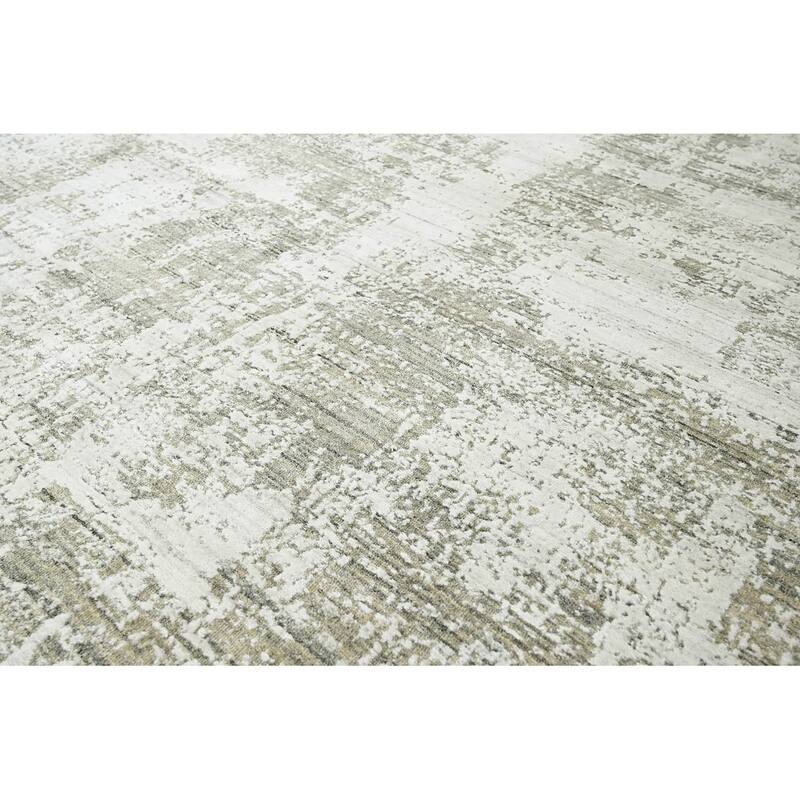 Hand Knotted 100% Wool Modern & Contemporary Oriental Area Rug Ivory