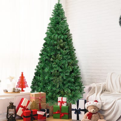 Clihome 5 ft Artificial PVC Hinged Christmas Tree with Solid Metal Stand