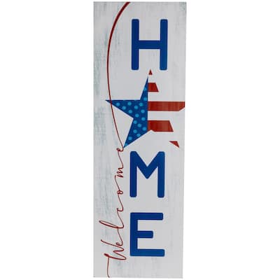 35.75" Welcome Home Americana Wooden Wall Sign