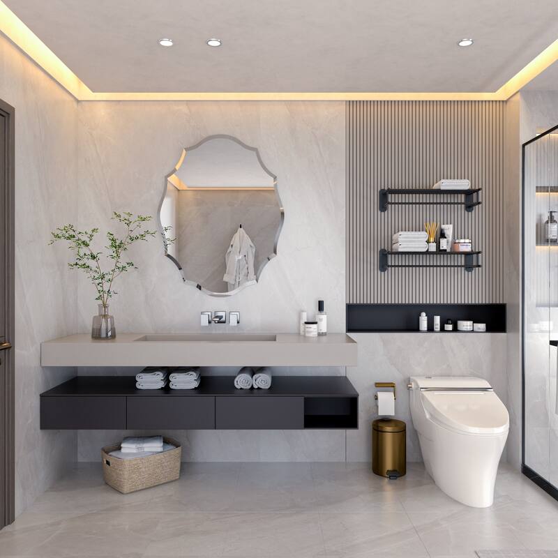 Wall Asymmetrical Silver Glass Mirror