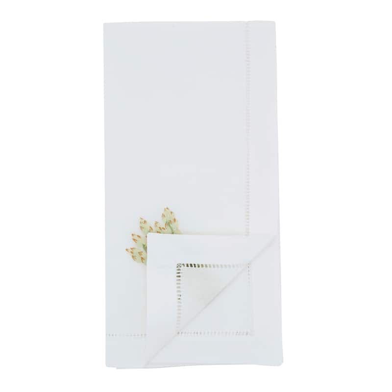 Asparagus Embroidered Cotton Decorative Napkins (Set of 6) - Botanical Bundle Detail for Dining and Entertaining, 20"x20"