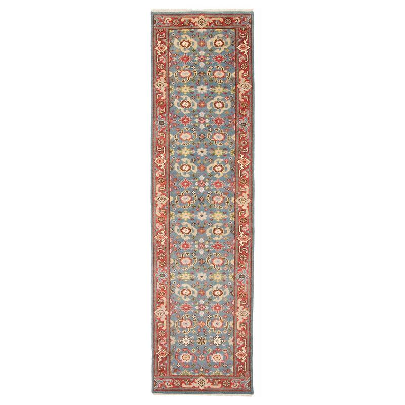 ECARPETGALLERY Hand-knotted Serapi Heritage Teal Wool Rug - 2'5 x 10'2 - Teal - 2'5 x 10'2