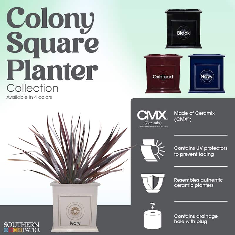 Southern Patio Colony 16-inch Square Country Planter