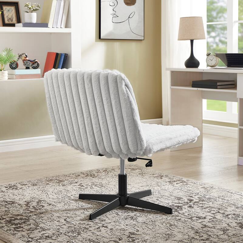 Adjustable Swivel Criss Cross Chair, Wide Seat Office Chair Vanity Chair
