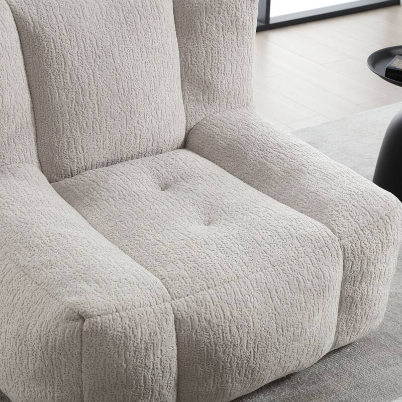 Oaks Aura Fluffy Bean Bag Chair, Super Soft Lazy Sofa Chair With Memory Foam And Ottoman, Indoor Modern Bean Bag Chair