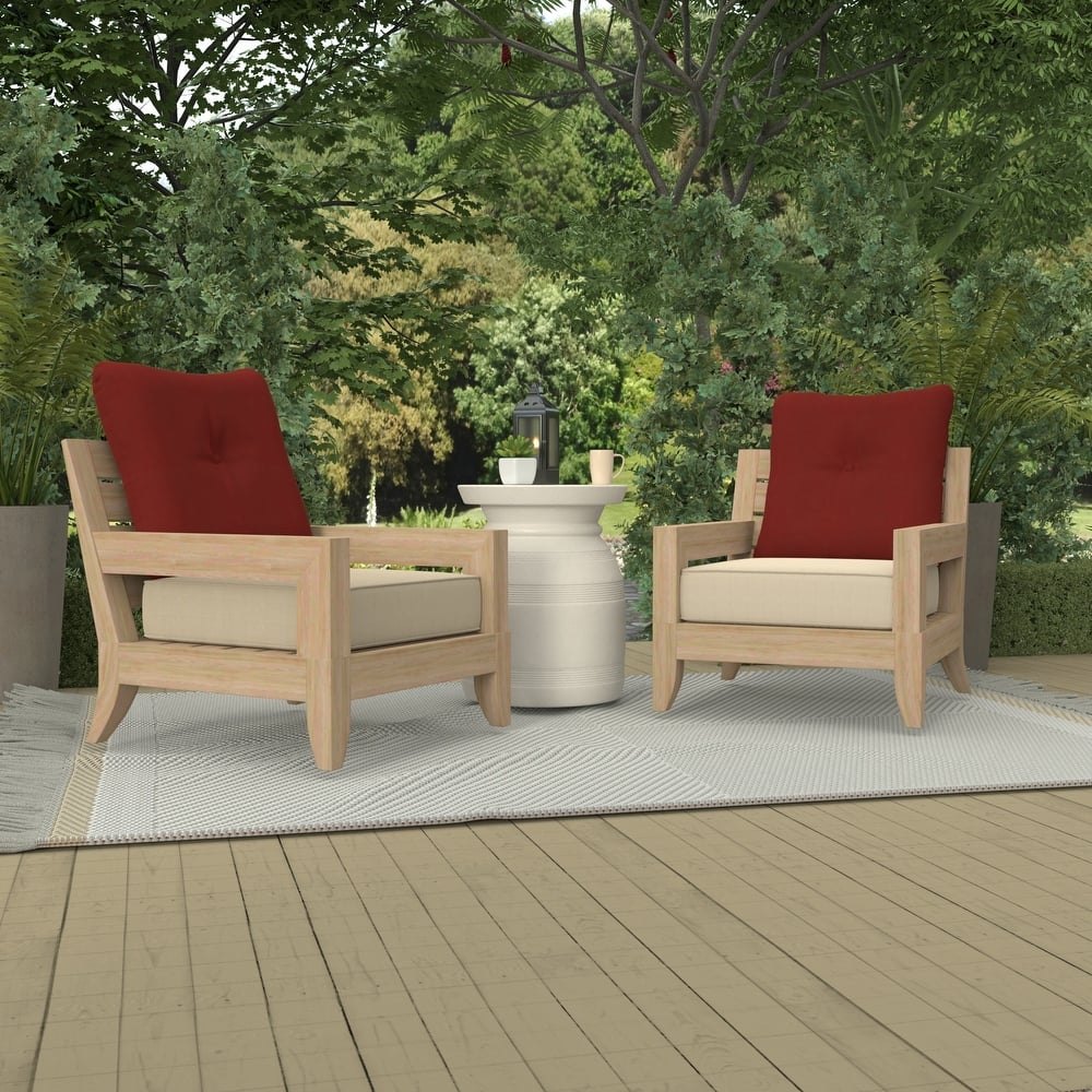 24" x 24" Tufted Outdoor Chair Back Cushion with Button - 23.5'' L x 24'' W x 7'' H