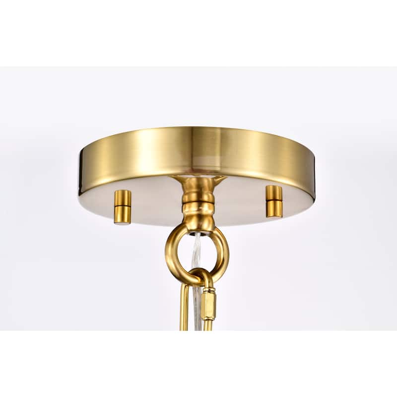 Silvija 26 Inch Moder Wheel Contemporary Style Ceiling Lighted Chandelier Gold Polished Finish 6-Light - N/A