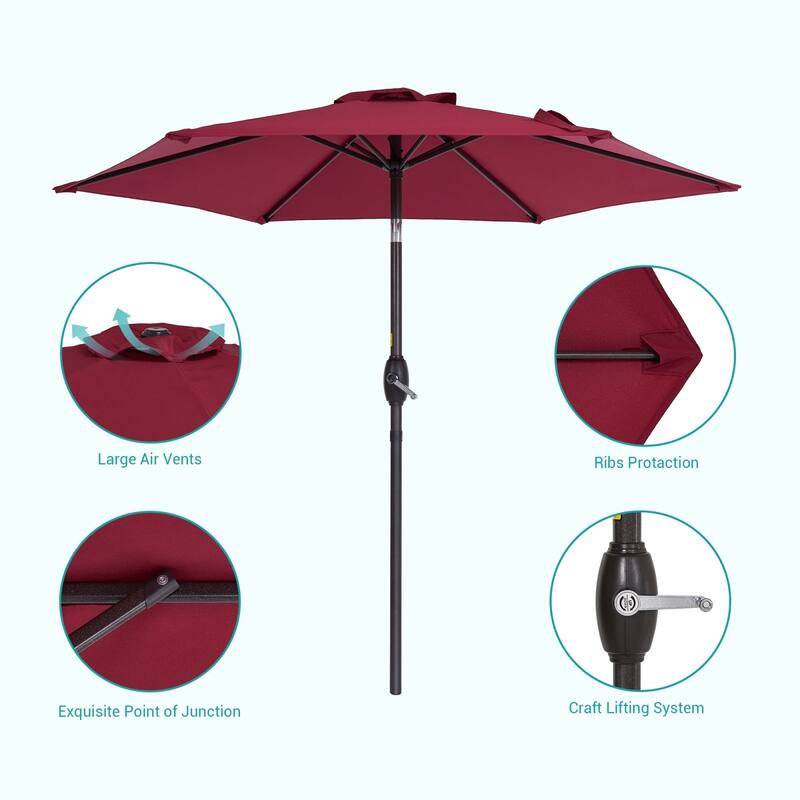 Bonosuki 7.5-foot Waterproof Sunshade Canopy Patio Umbrella
