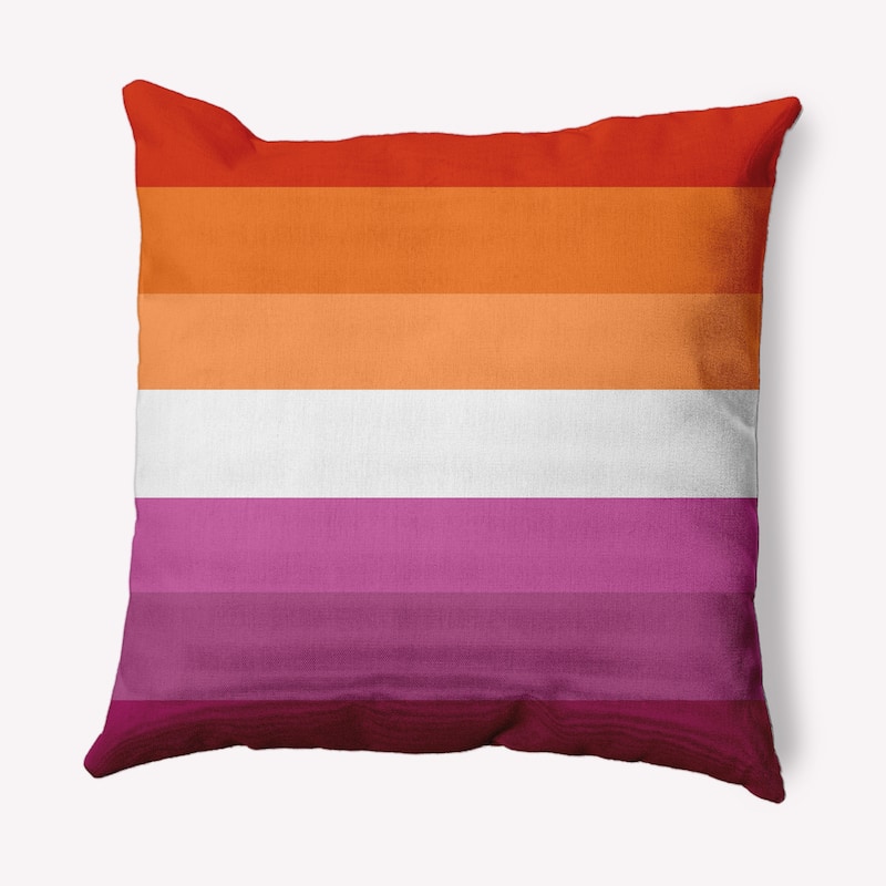 Pride Flag Outdoor Throw Pillow - 18" x 18" - Inclusive Lesbian